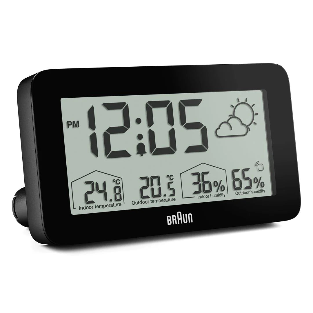 BC13BP Braun Digital Weather Station Clock - Black