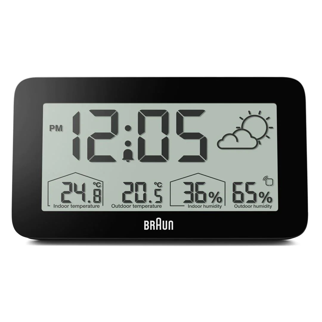 BC13BP Braun Digital Weather Station Clock - Black