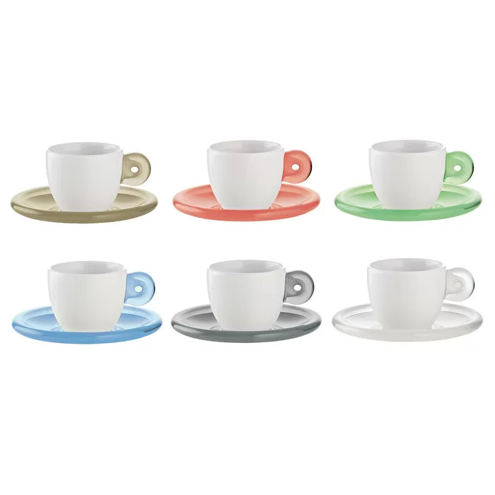 GOCCE SET 6 ESPRESSO CUPS WITH SAUCERS Assorted