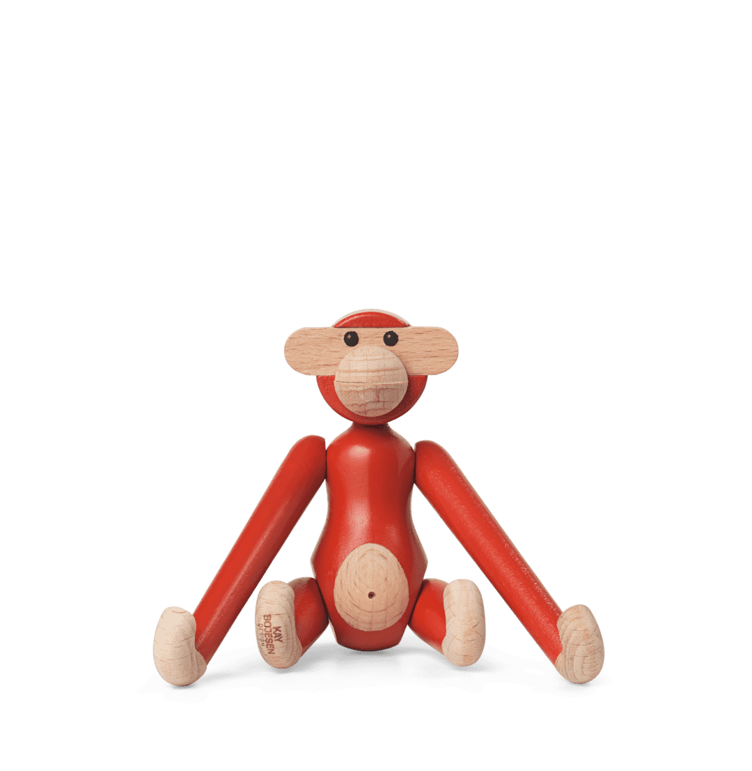 Kay Bojesen Monkey Mini Vintage Red H: 9.5cm / 3.7"