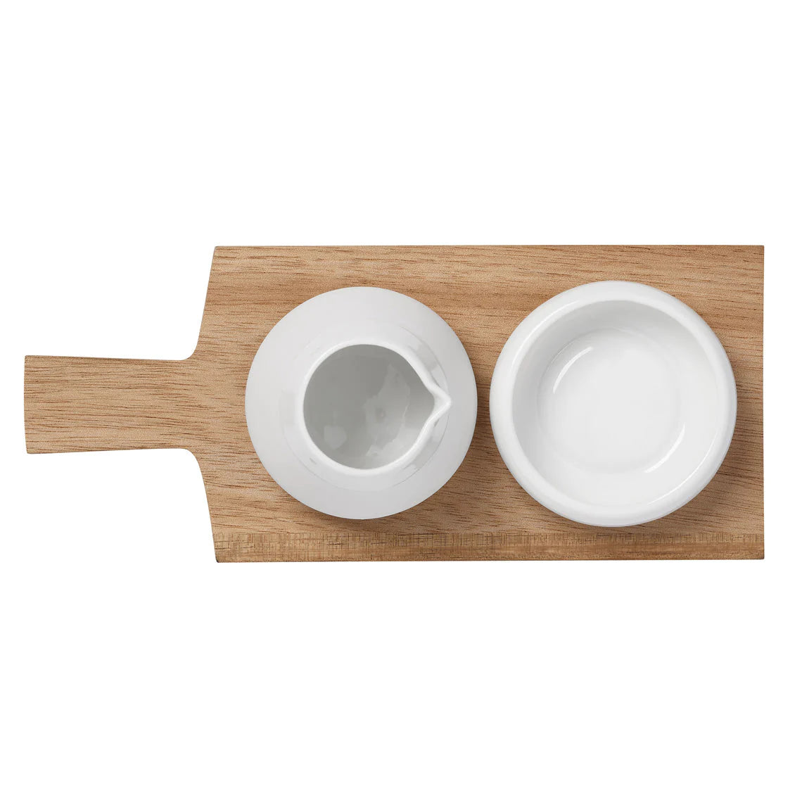 Oil And Salt Pots With Acacia Wood Tray