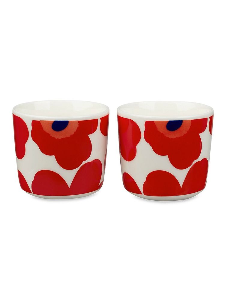 Oiva/Unikko coffee cup 2dl / 2pcs, without handle white red