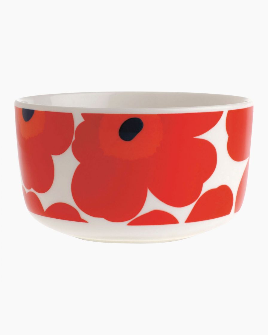 Oiva / Unikko bowl 5 dl white red blue