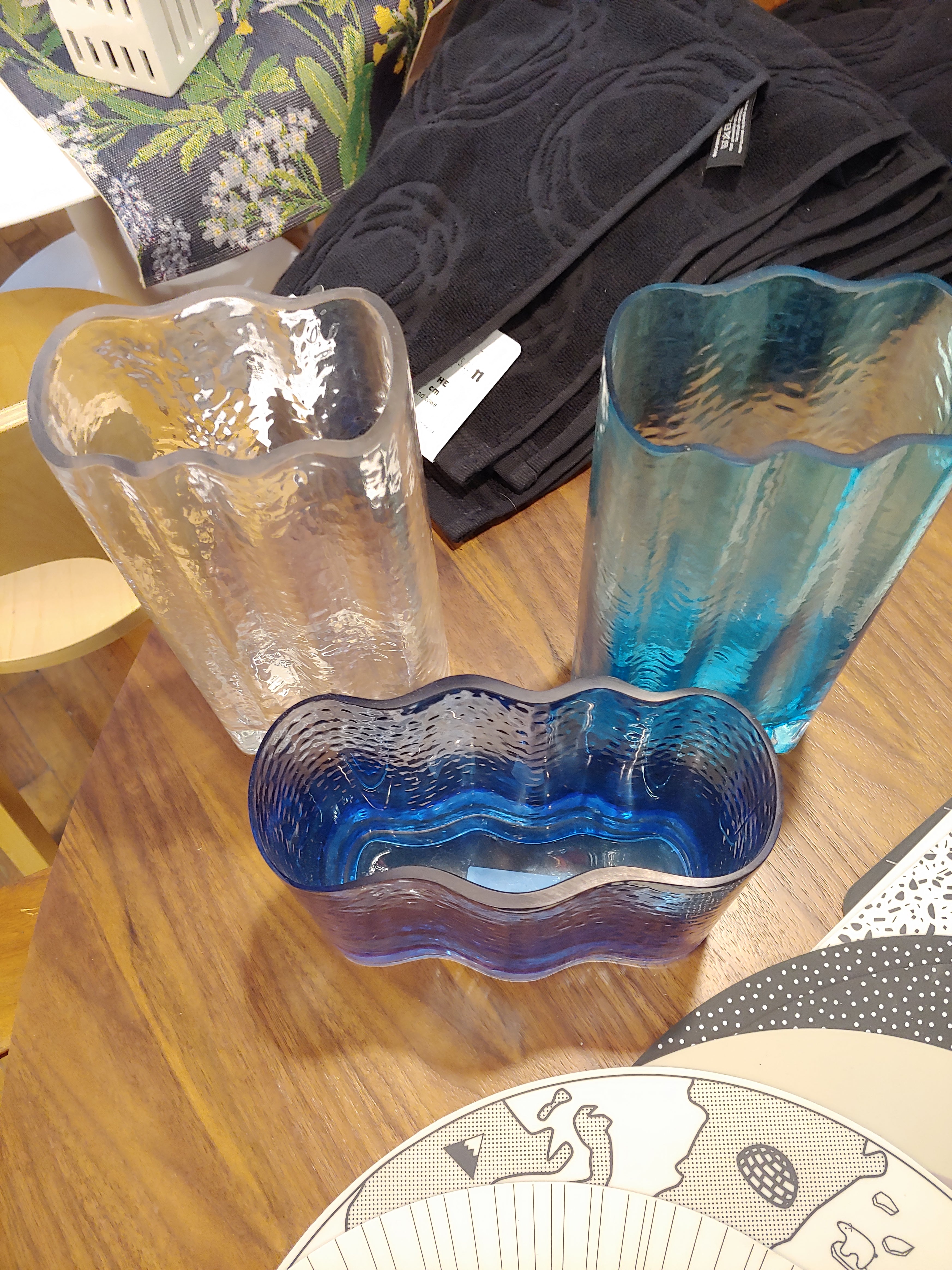 Sagaform Sea Glass vases Kosta Sweden clear tall