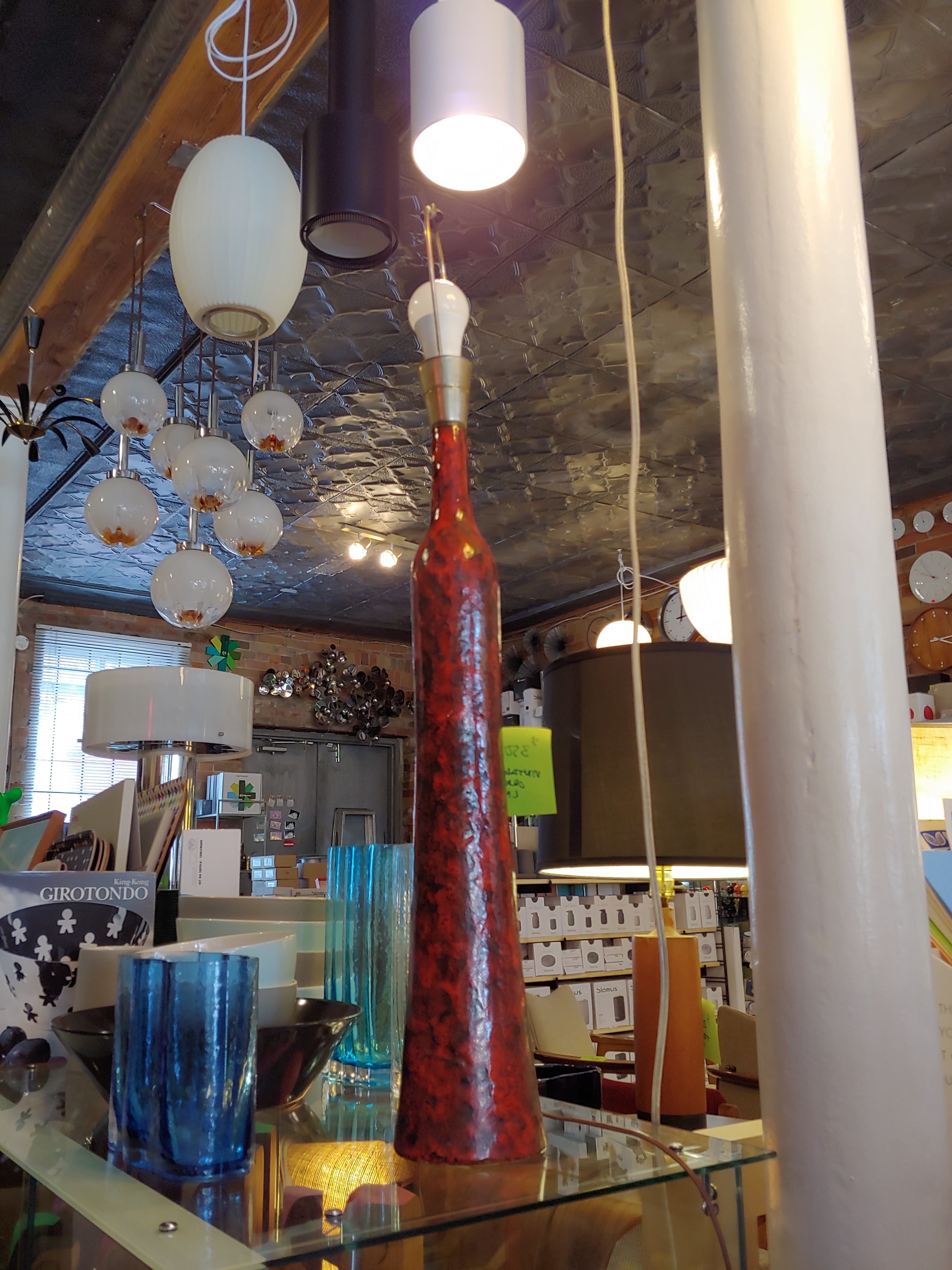 Vintage tall mid century table lamp
