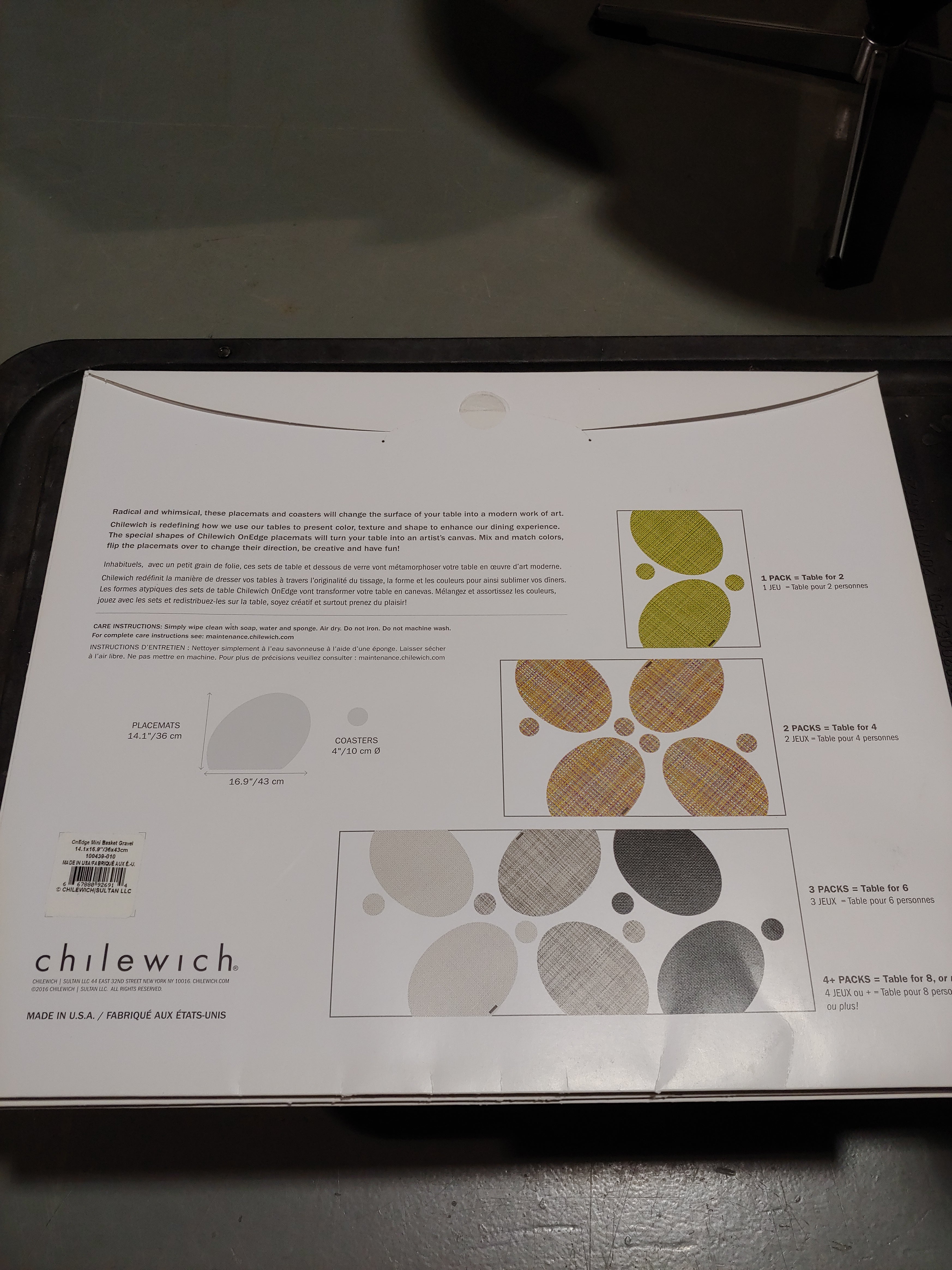 * SALE Chilewich Placemat Oval set OnEdge