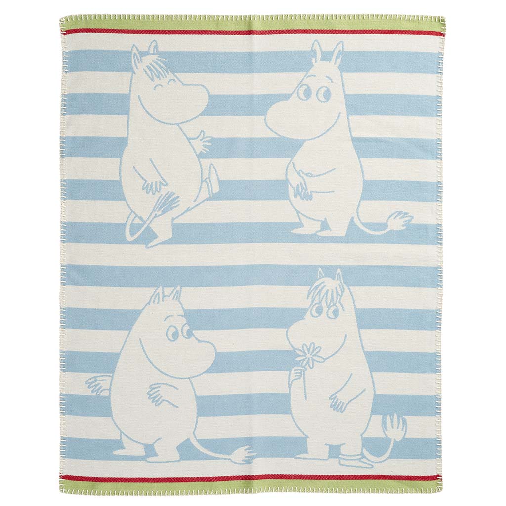 *Klippan blanket 70 x 90cm. brushed organic cotton Moomin -Blue