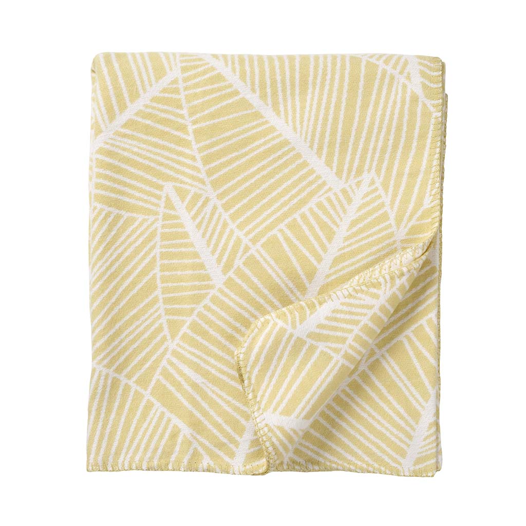 Klippan blanket light brushed cotton 140 x 180 cm. Plant Yellow