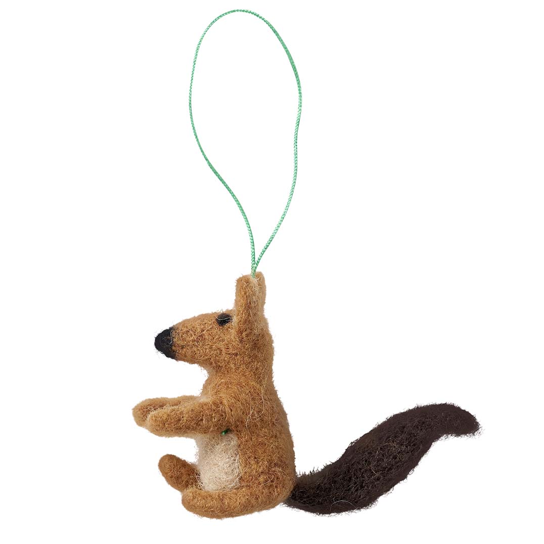 Squirrel ornaments felted wool