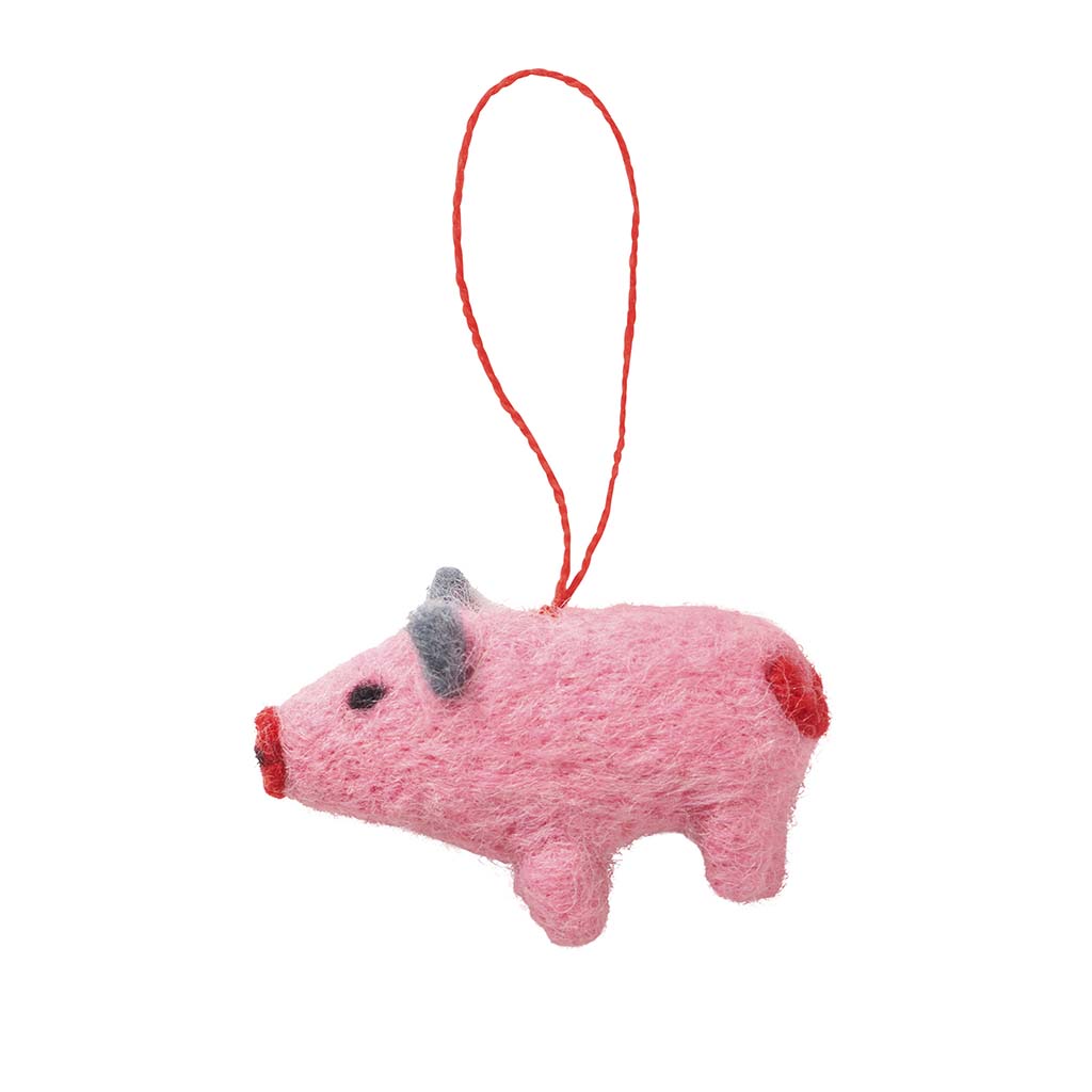 Pig ornaments felted wool
