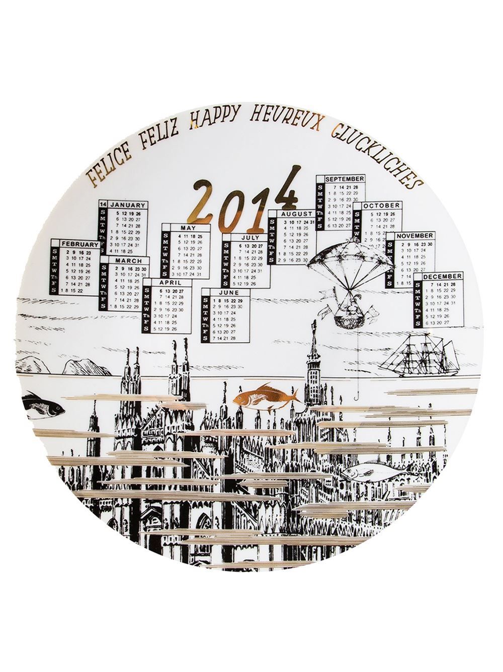 Fornasetti Plate Gold 2014