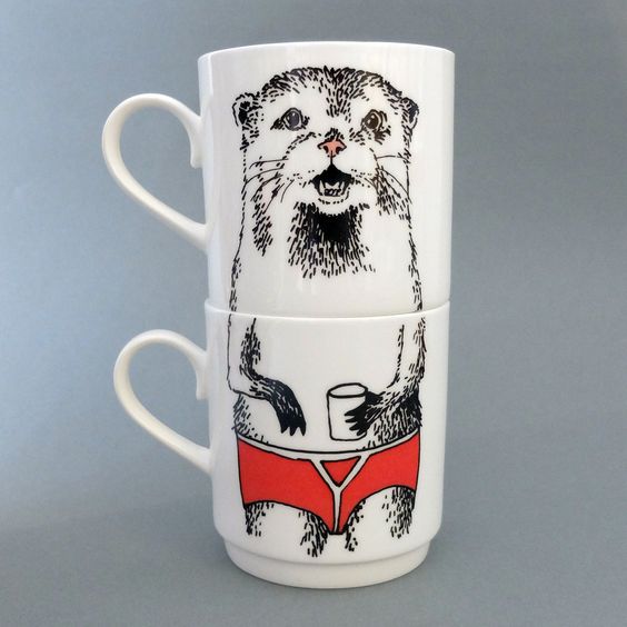 Two Coffee Cup Set Otter