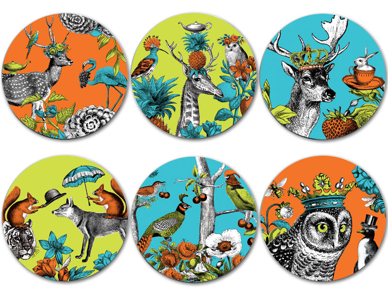 Menagerie Coasters set of six