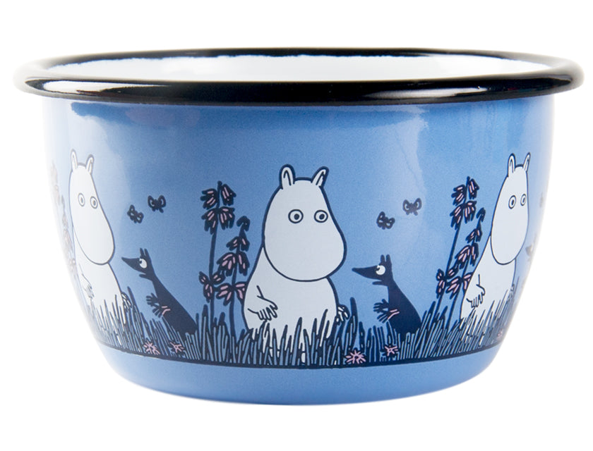 Moomin Enamel bowl 3dl blue Moomin Friends