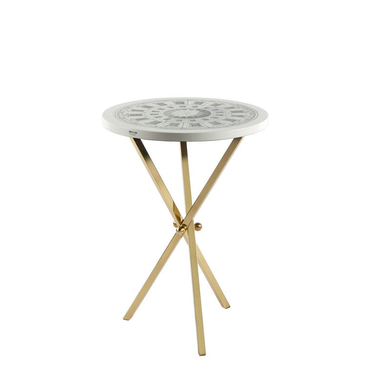 Fornasetti table 36 cm small side table Cortile brass legs