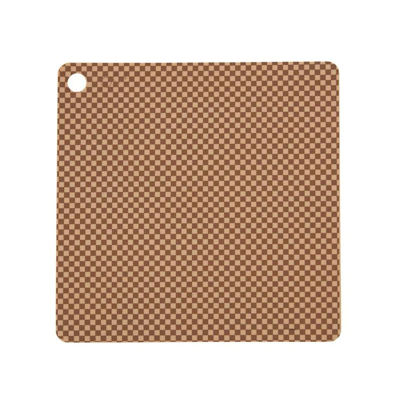 Placemat Checker - Pack of 2 × 2 Camel