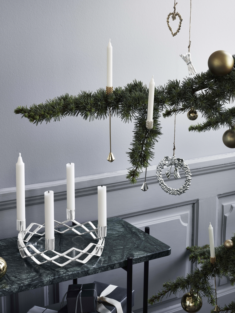 Advent Candle Holder, Silver