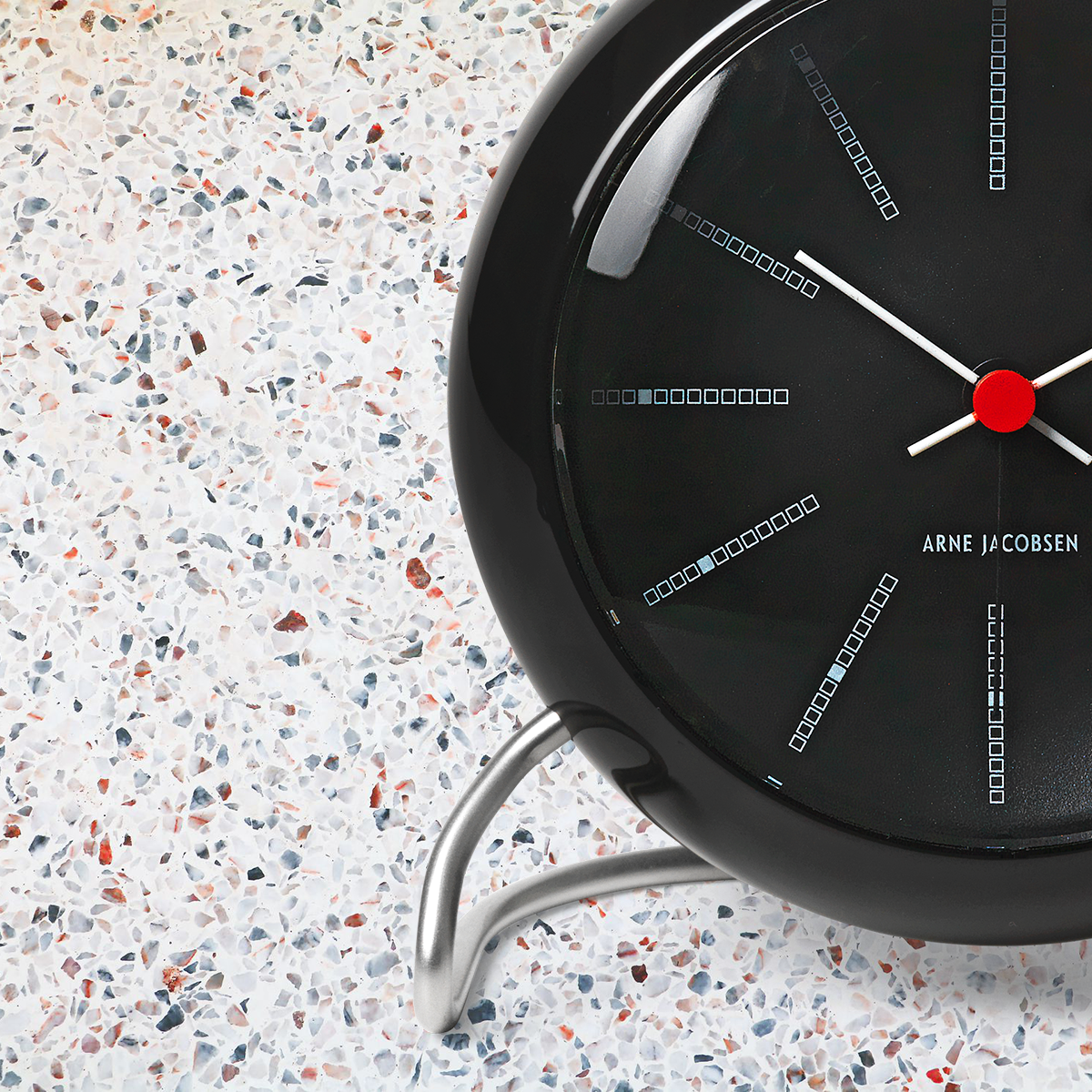 Arne Jacobsen Bankers Alarm Clock, Black