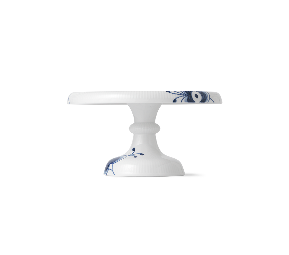 BLUE FLUTED MEGA DISH ON STAND CAKE STAND SMALL 9.25" 23cm