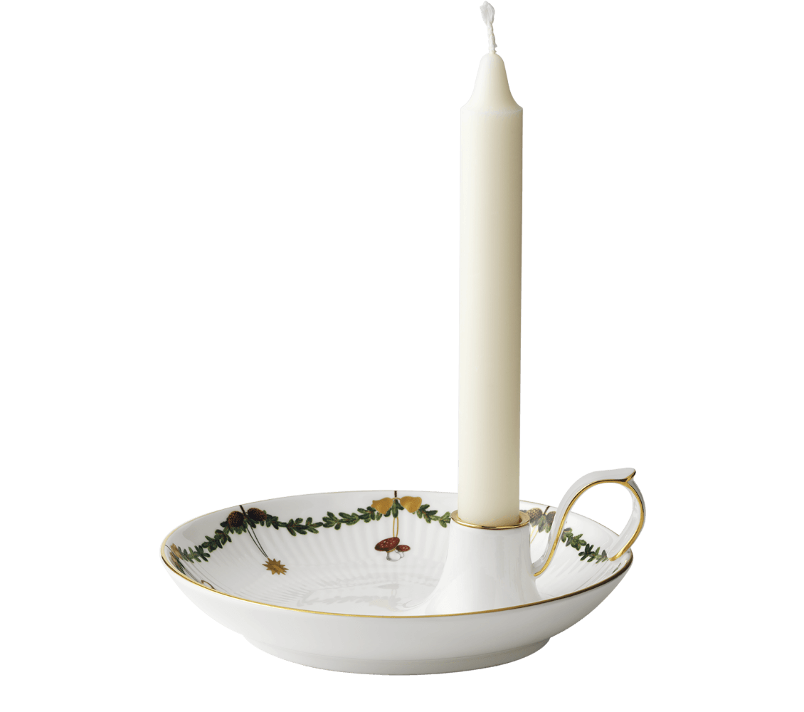 STAR FLUTED CHRISTMAS CANDLE HOLDER 17.5 cm / 7 in