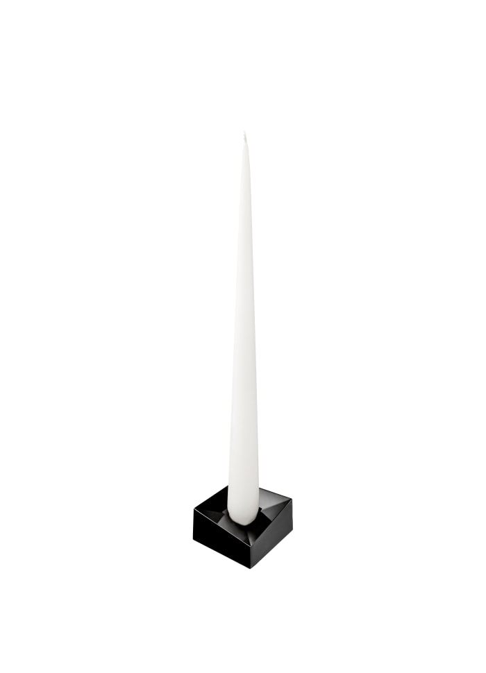 STOFF Nagel reflect candle holder, large, black chrome