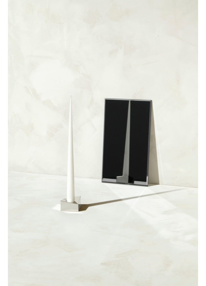 STOFF Nagel reflect candle holder, large, chrome