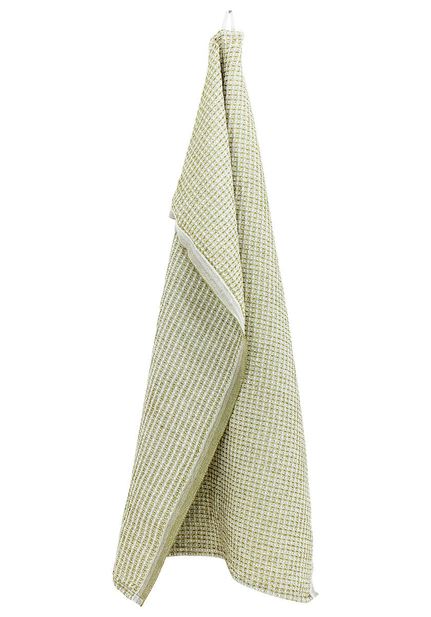 MAIJA towel 48x70cm 54/white-olive washed linen-tencel-cotton