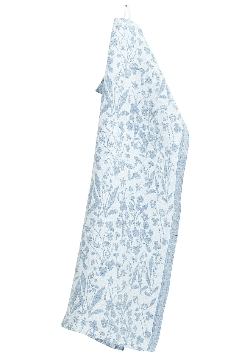 NIITTY towel 48x70cm 5/white-rainy blue 100% washed linen