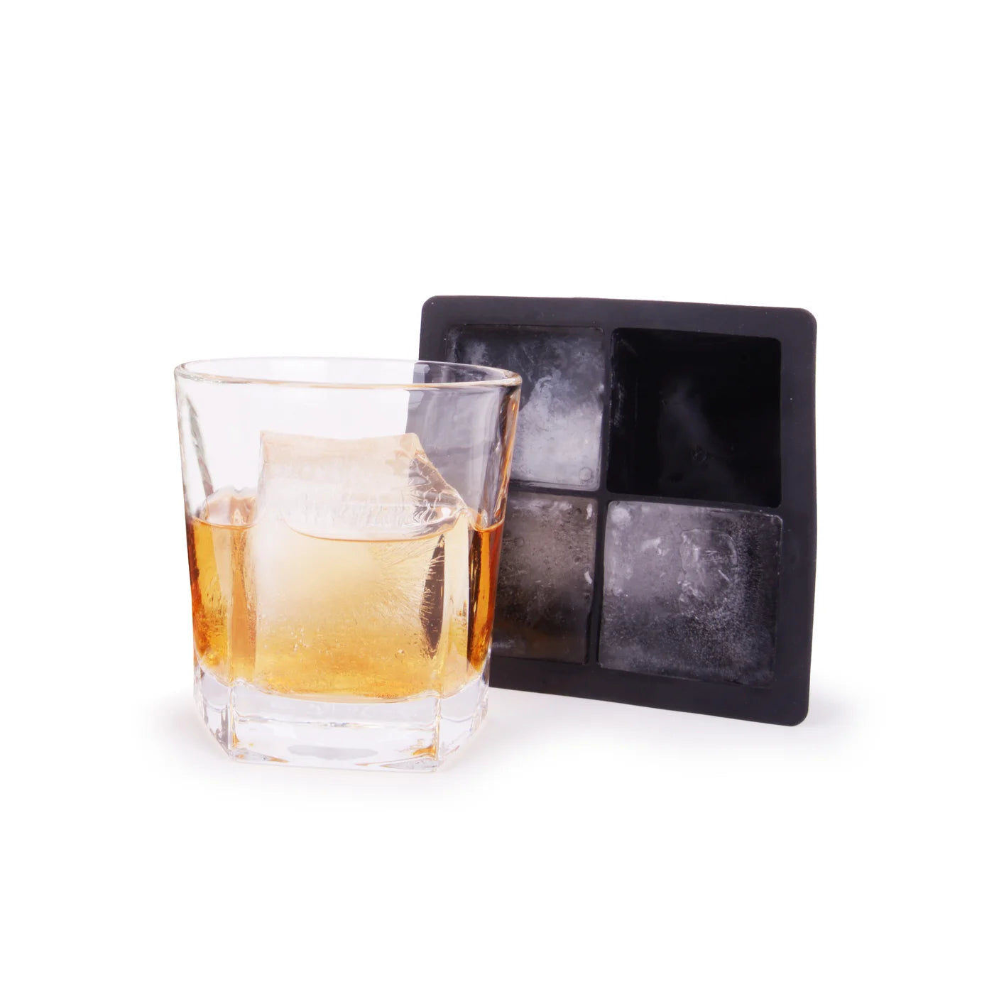 Ice Cube Silicone Mold Jumbo  4/Cubes 4.25x2” Grey