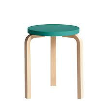 Alvar Aalto 60 stool birch with painted lacquered seat