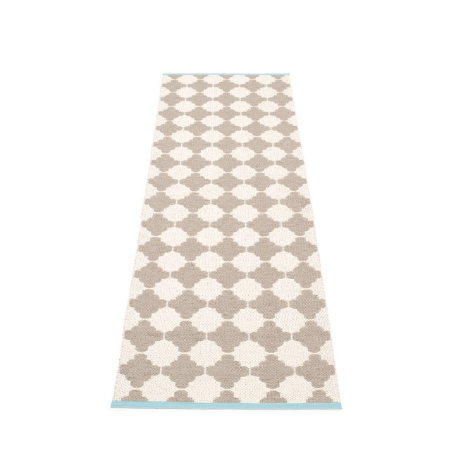 70x450cm / 2.25x14.75ft MARRE RUG - MUD/VANILLA/TURQUOISE EDGE