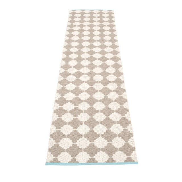 70x450cm / 2.25x14.75ft MARRE RUG - MUD/VANILLA/TURQUOISE EDGE