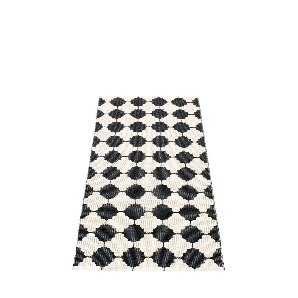 70x150cm / 2.25x5ft MARRE RUG - BLACK/VANILLA/CORAL EDGE