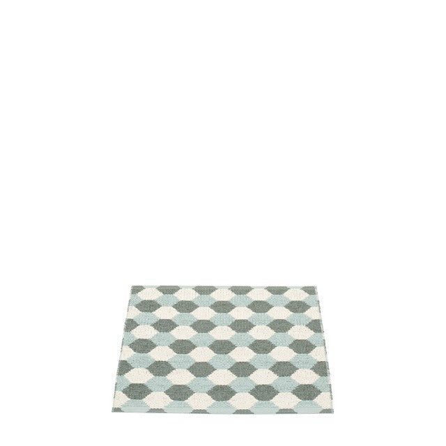 70x60cm / 2.25x2ft DANA RUG - ARMY/PALE TURQUOISE/VANILLA