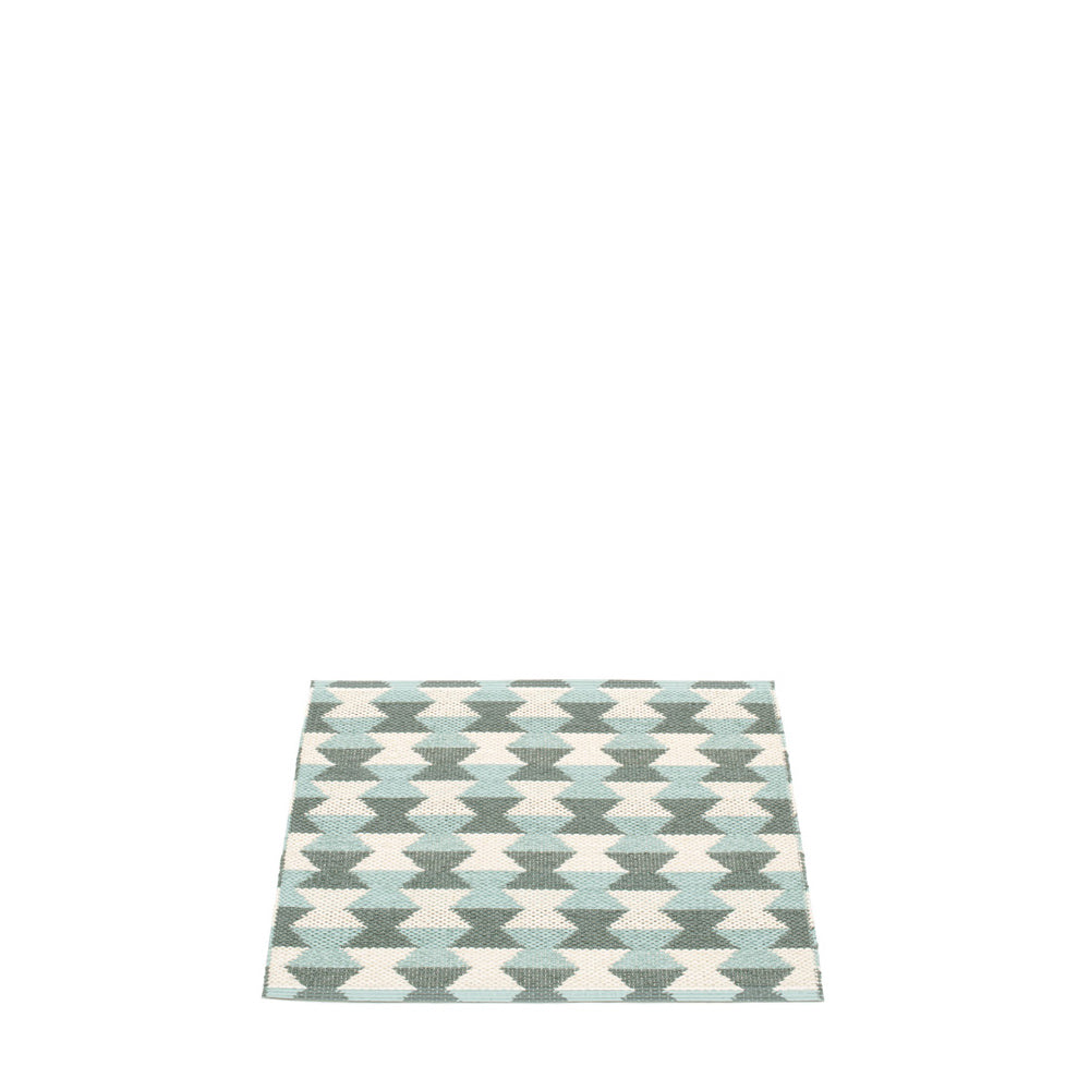 70x60cm / 2.25x2ft DANA RUG - ARMY/PALE TURQUOISE/VANILLA