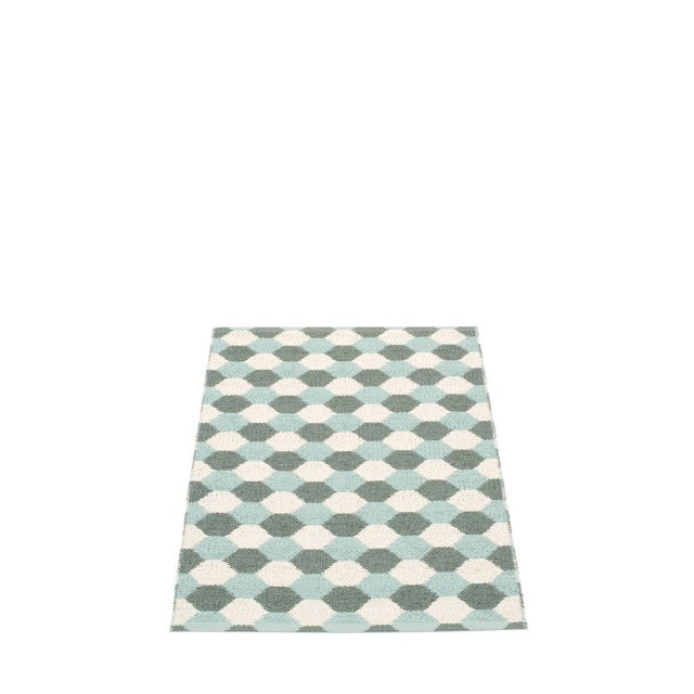 70x100cm / 2.25x3.25ft DANA RUG - ARMY/PALE TURQUOISE/VANILLA