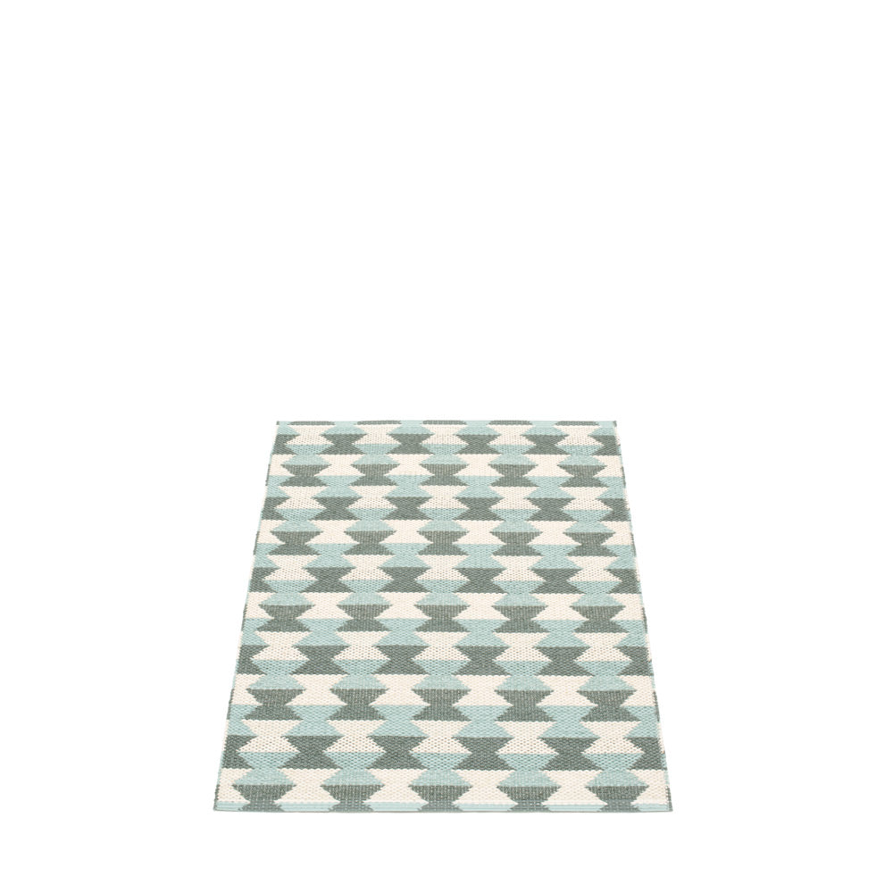 70x100cm / 2.25x3.25ft DANA RUG - ARMY/PALE TURQUOISE/VANILLA