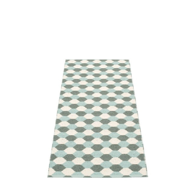 All sizes DANA RUG - ARMY/PALE TURQUOISE/VANILLA