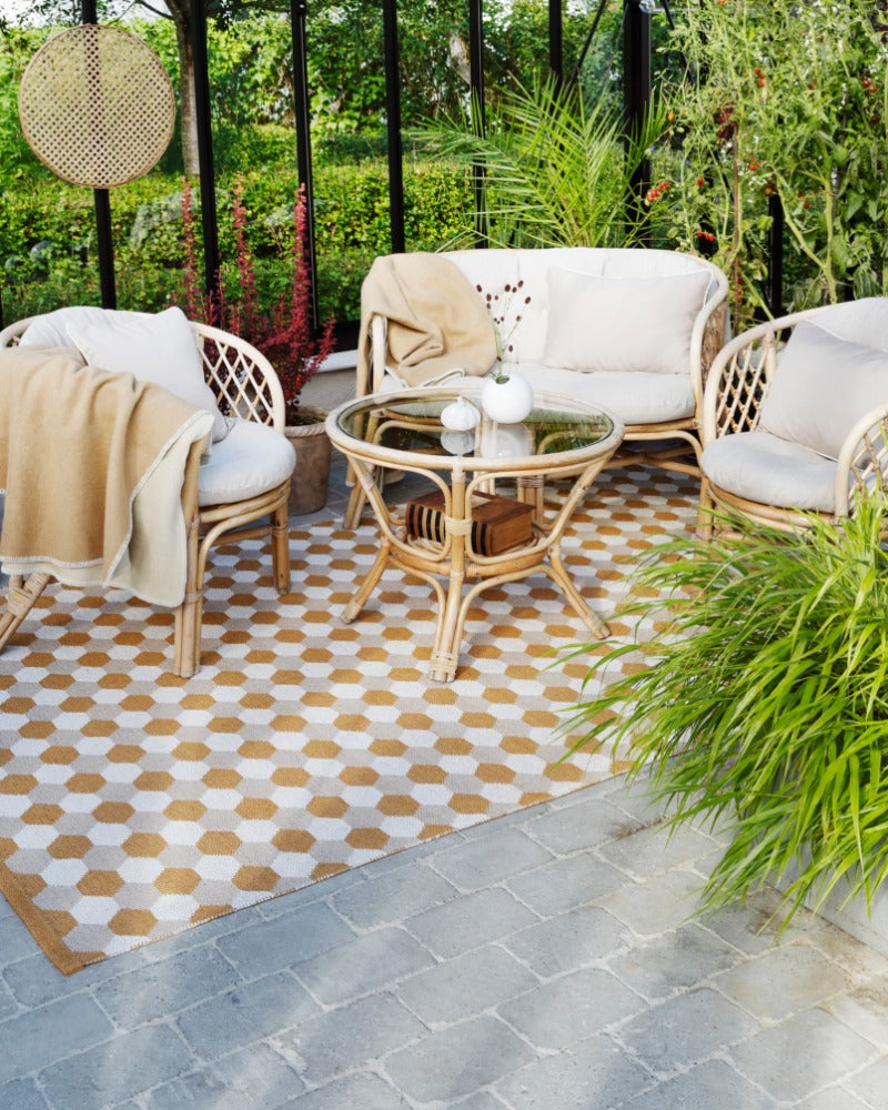 70x100cm / 2.25x3.25ft DANA RUG - OCHRE/BEIGE/VANILLA