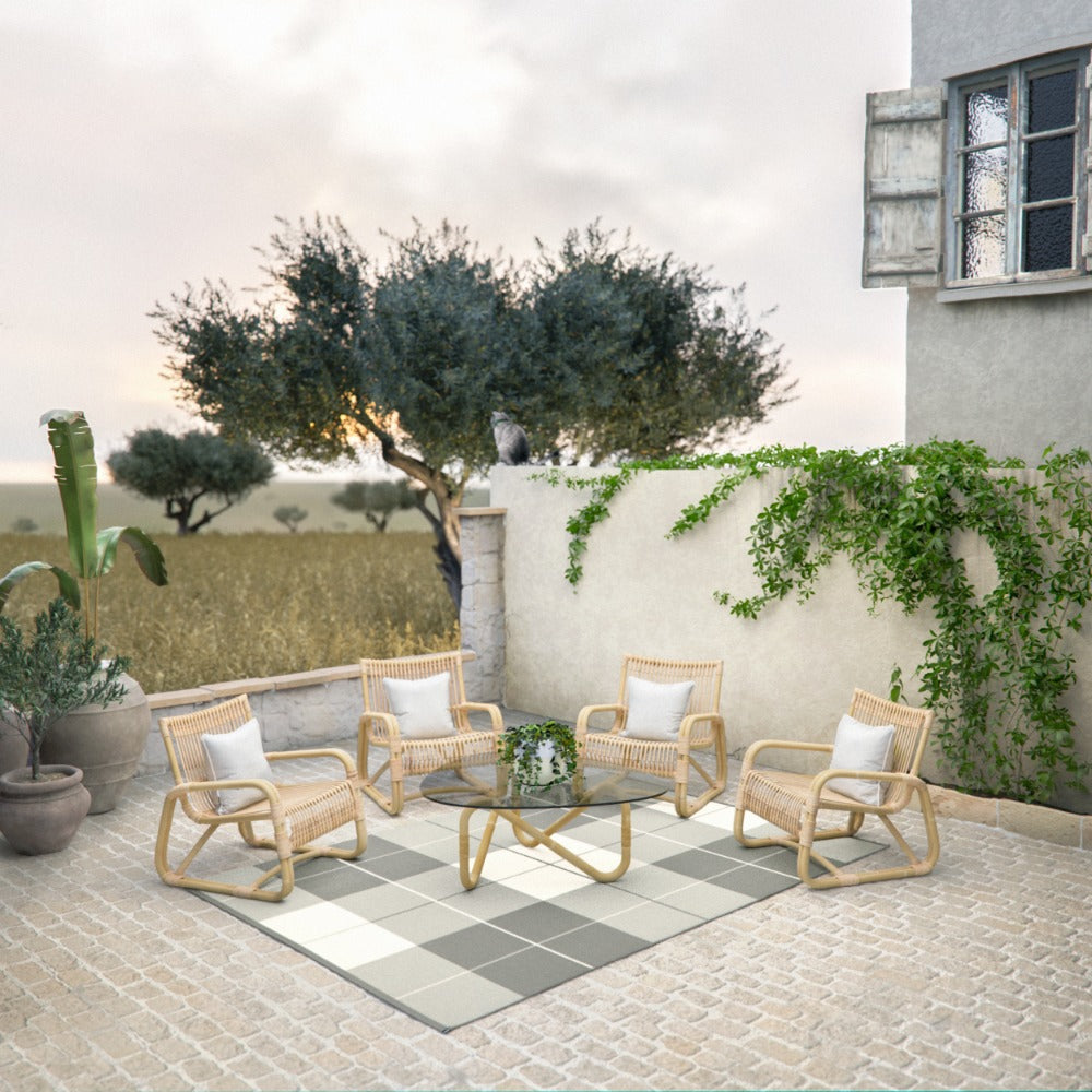 70x140cm / 2.25x4.5ft ED RUG - Charcoal / Warm Grey / Vanilla