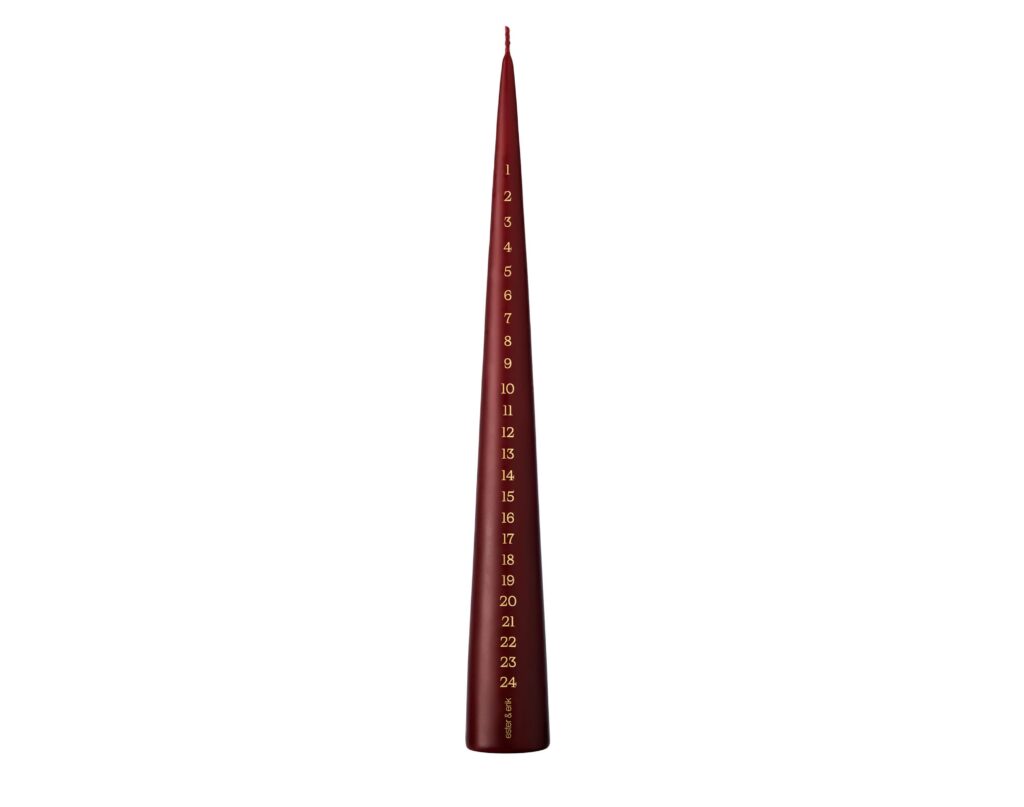 Ester & Erik Cone Calendar Advent candles  -44/2 deep wine