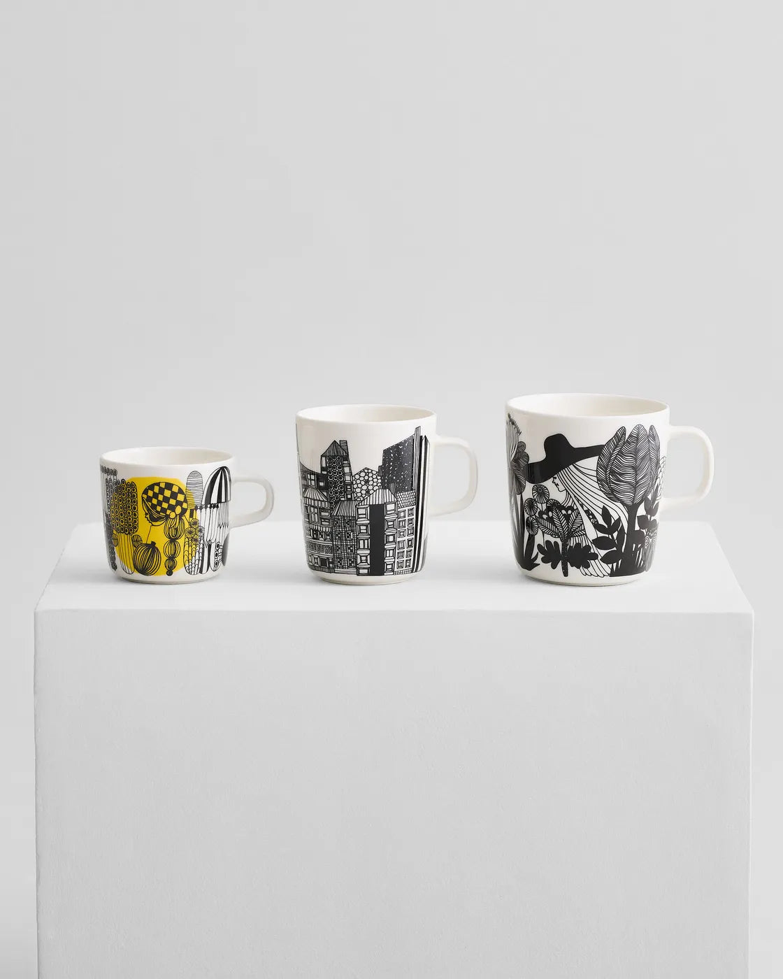 Oiva / Siirtolapuutarha mug 2,5 dl white black orange