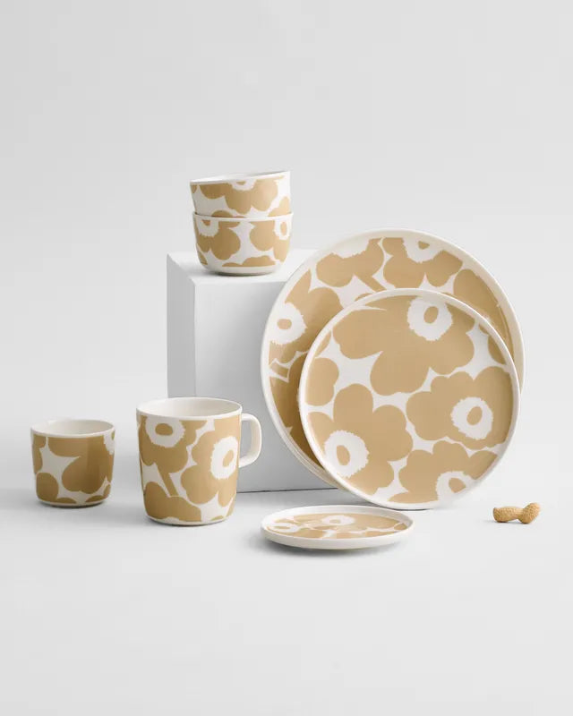 Oiva / Unikko plate 25 cm white beige