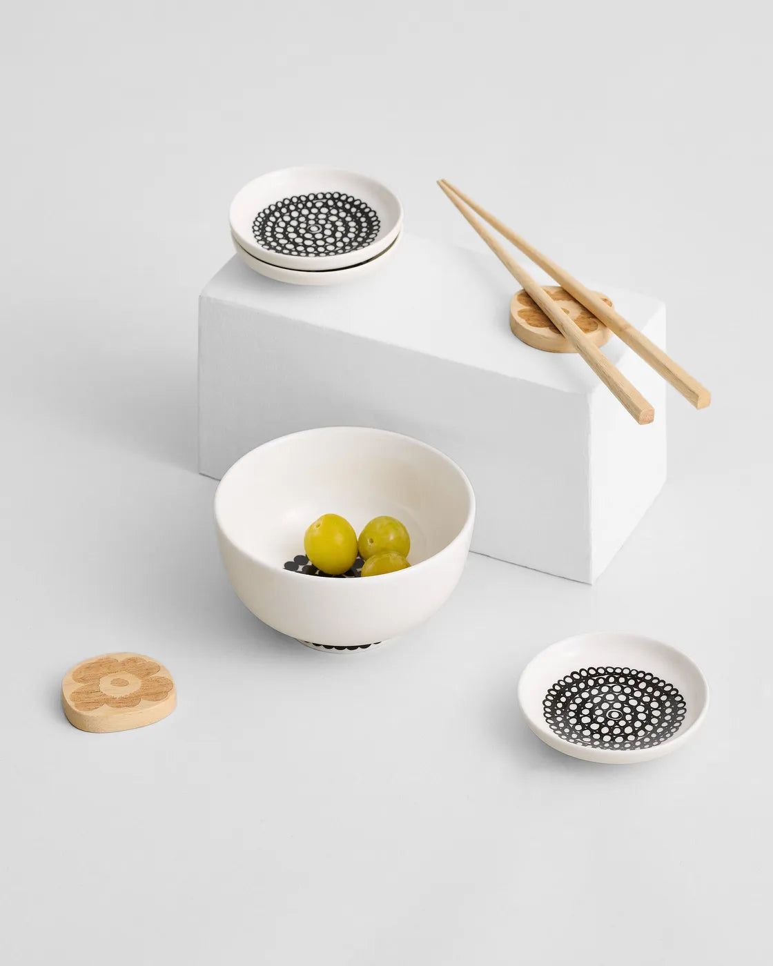 Oiva / Siirtolapuutarha plate 8,5 cm black / white 069663 190