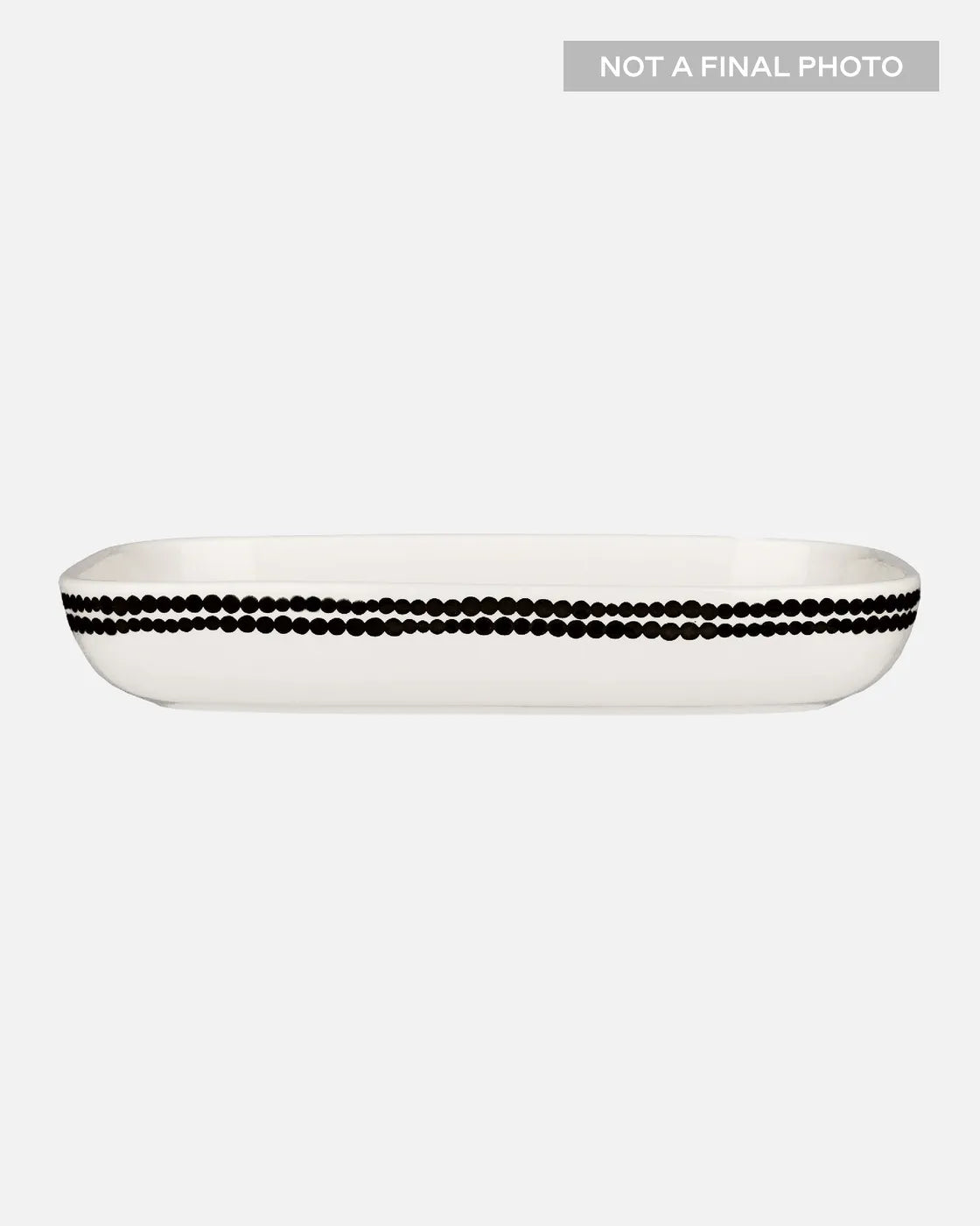 Oiva / Siirtolapuutarha Serving Dish 18 X 25 Cm black white