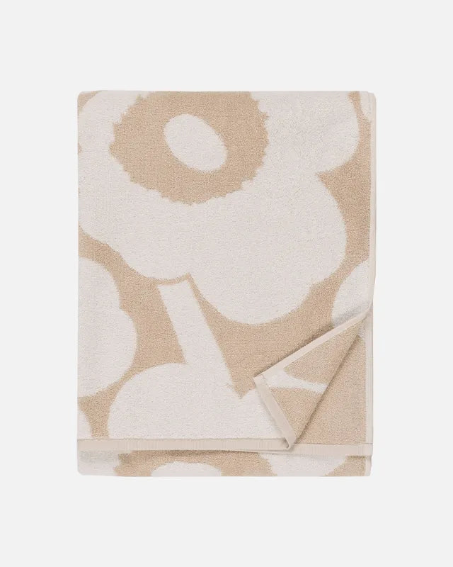 Unikko bath towel 70 x 150 cm beige white