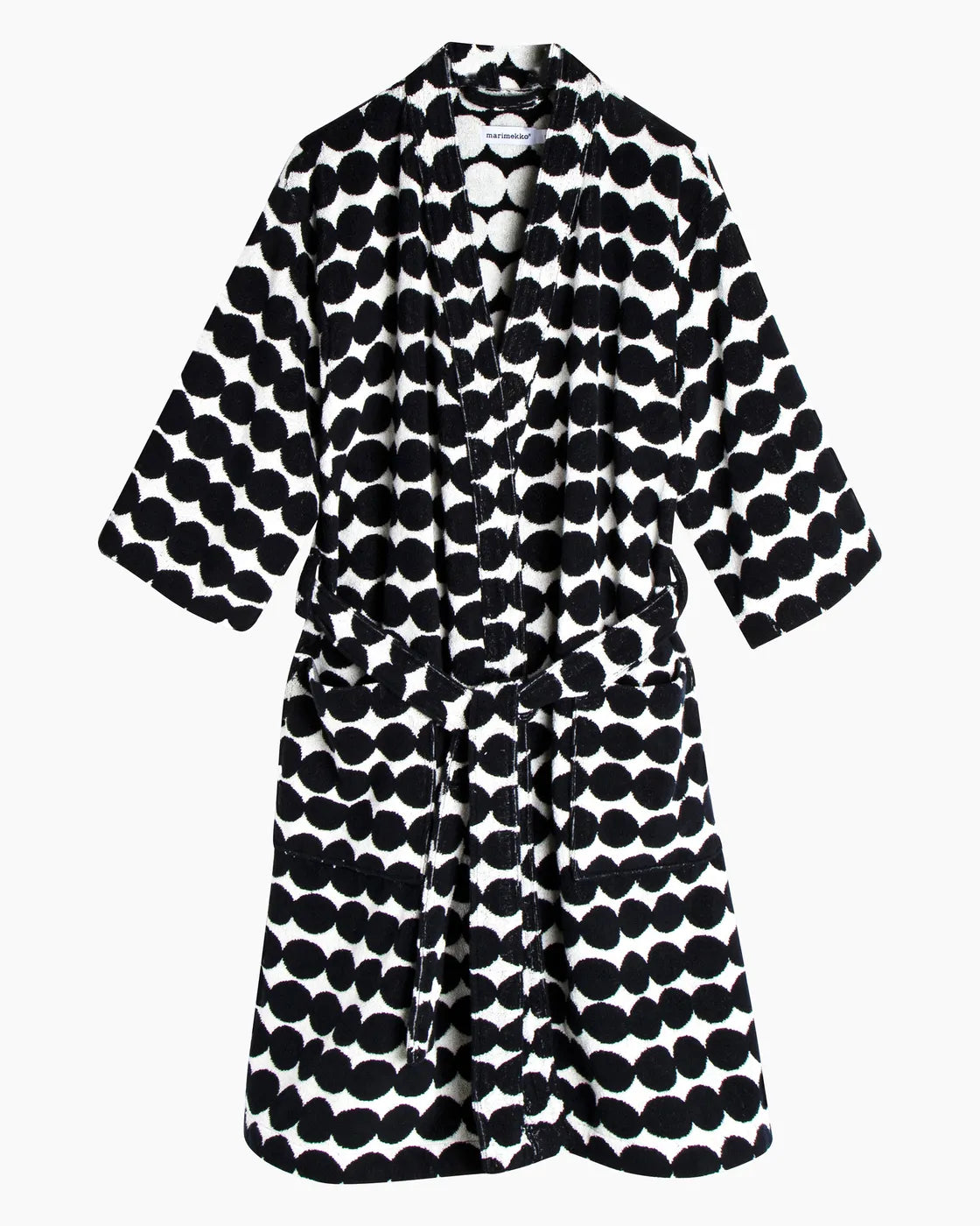 Räsymatto bathrobe white black Medium