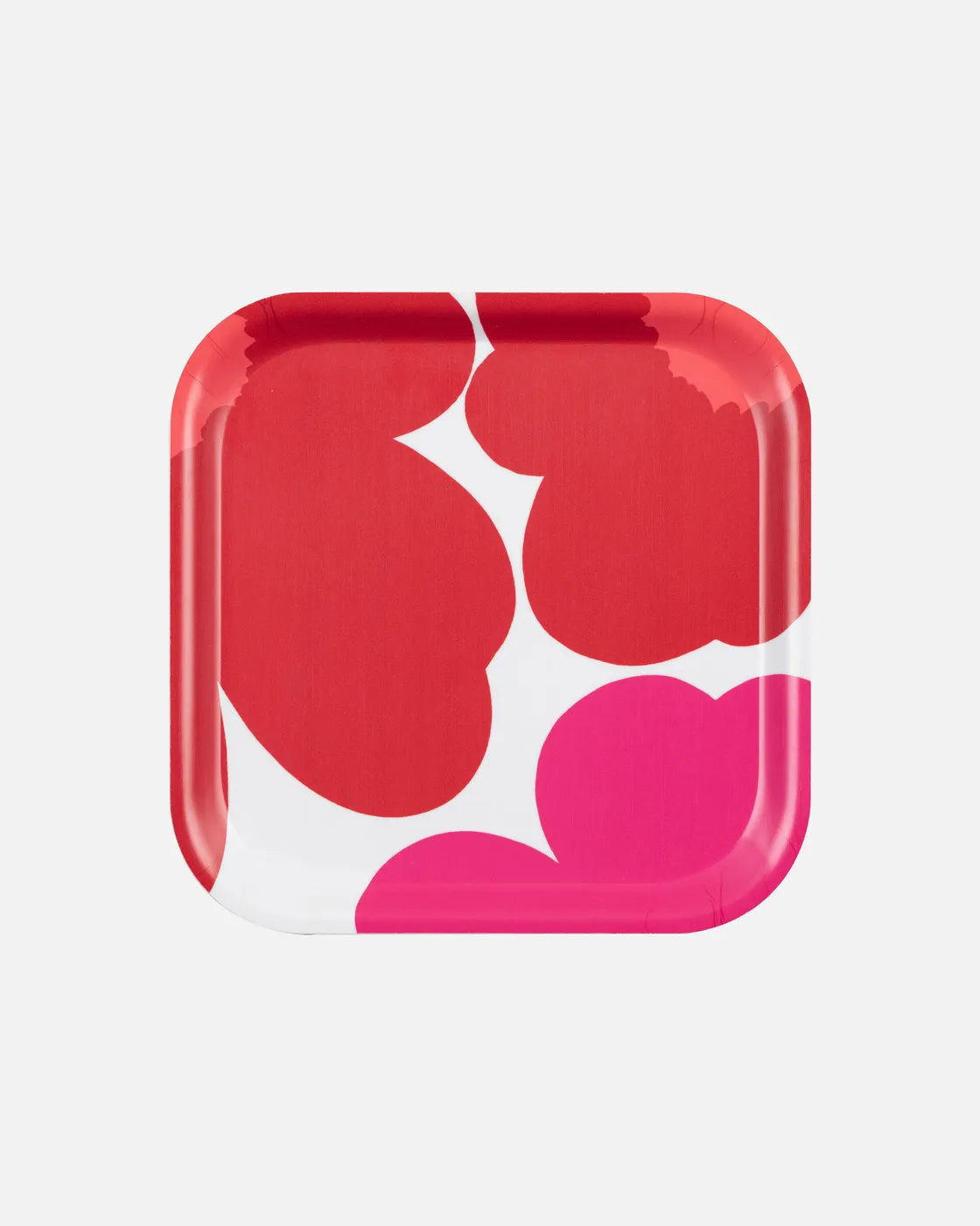 Unikko 60 Anniversary Plywood Tray 20x20 Cm White red orange