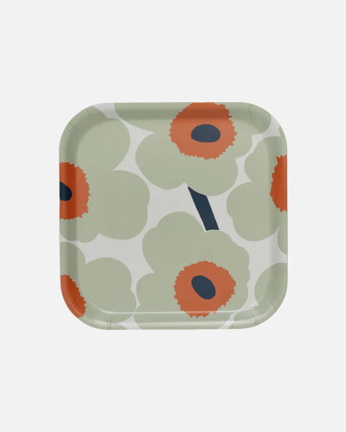 Unikko Vaneritarjotin 20x20 Cm tray off white sage orange