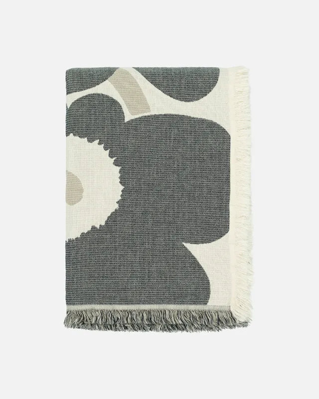 Unikko Huopa 150x220 Cm blanket thow off white charcoal sand